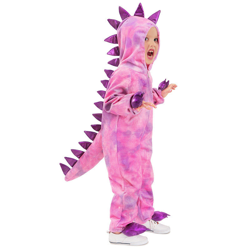 Kids Dinosaur Jumpsuits Lovely Tyrannosaurus Cosplay Animal Bodysuits Halloween Children's Day Performance Romper Party Festival