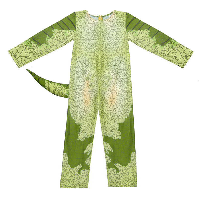 Kids Dinosaur Jumpsuit Set Lovely Triceratops Cosplay Animal Bodysuit Halloween Children's Day Performance Romper Party Festival