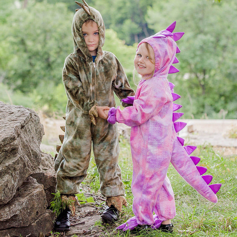 Kids Dinosaur Jumpsuits Lovely Tyrannosaurus Cosplay Animal Bodysuits Halloween Children's Day Performance Romper Party Festival