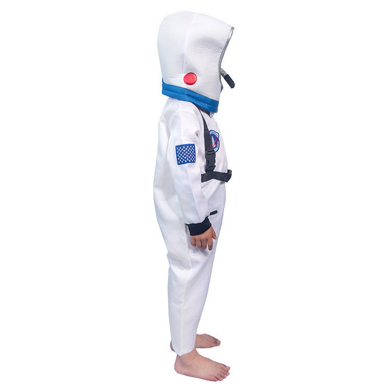 Children Astronaut Cosplay Space Suit One-piece Clothes Pilot Uniform Jumpsuits Role Play Costume Romper Performance Drama Party